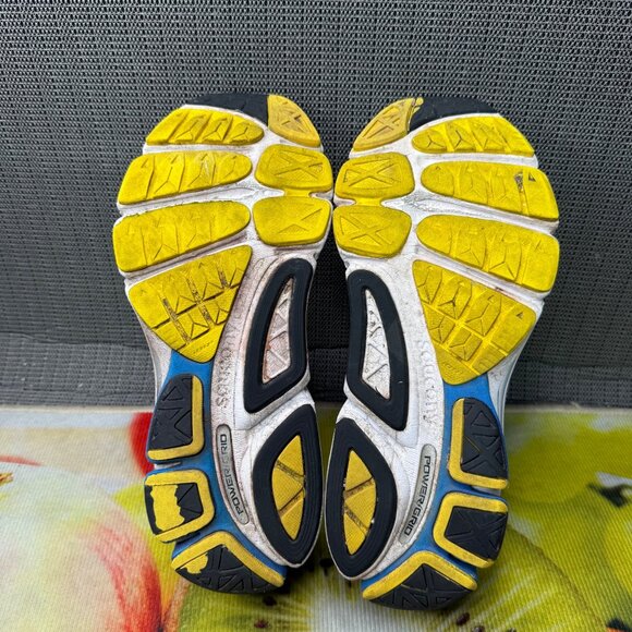 Saucony Omni 12 Mens Running Shoes Size 9 Gray Blue Yellow Athletic Sneakers - Picture 8 of 9